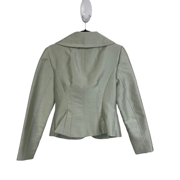 Kay Unger Silk Blend Jewel Button Front Formal Evening Blazer Jacket Green 10 - Picture 6 of 7